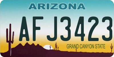 AZ license plate AFJ3423