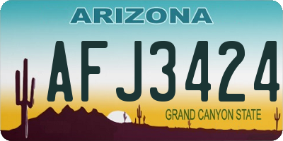 AZ license plate AFJ3424
