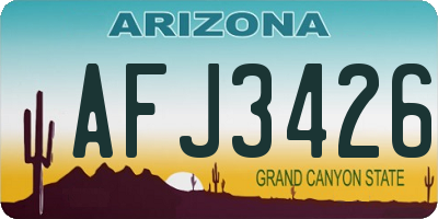 AZ license plate AFJ3426