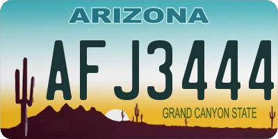 AZ license plate AFJ3444