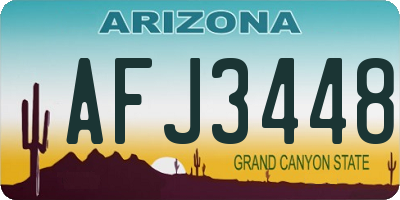 AZ license plate AFJ3448