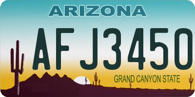 AZ license plate AFJ3450