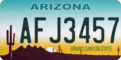 AZ license plate AFJ3457