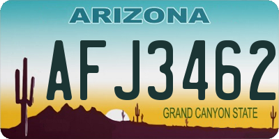 AZ license plate AFJ3462