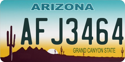 AZ license plate AFJ3464