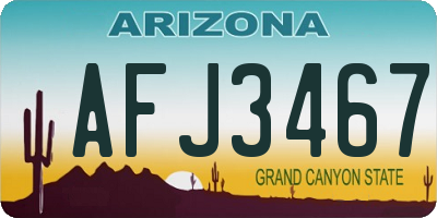 AZ license plate AFJ3467