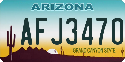 AZ license plate AFJ3470