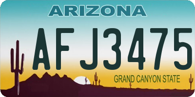 AZ license plate AFJ3475