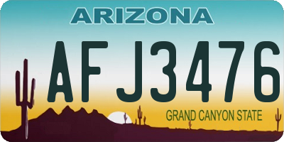 AZ license plate AFJ3476