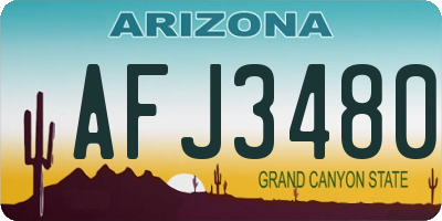AZ license plate AFJ3480