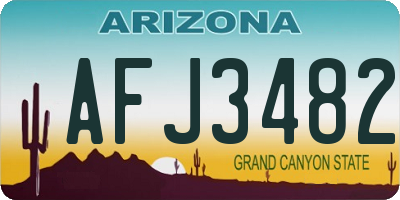 AZ license plate AFJ3482