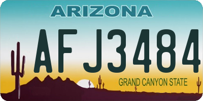 AZ license plate AFJ3484
