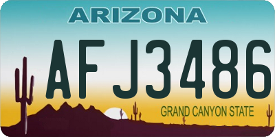 AZ license plate AFJ3486