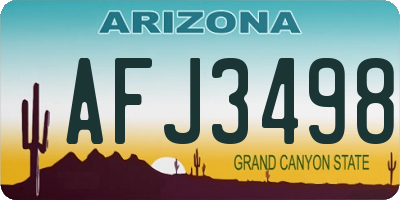 AZ license plate AFJ3498
