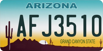 AZ license plate AFJ3510