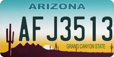 AZ license plate AFJ3513