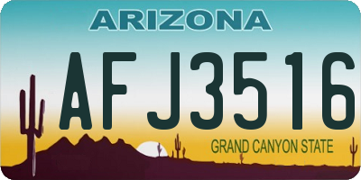 AZ license plate AFJ3516