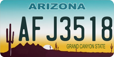 AZ license plate AFJ3518