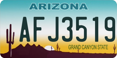 AZ license plate AFJ3519