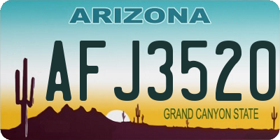 AZ license plate AFJ3520
