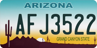 AZ license plate AFJ3522