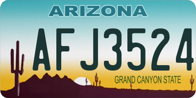 AZ license plate AFJ3524