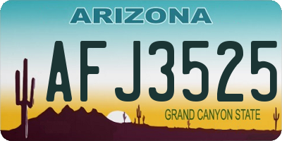 AZ license plate AFJ3525