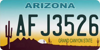 AZ license plate AFJ3526