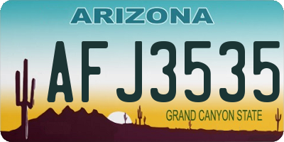 AZ license plate AFJ3535