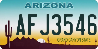 AZ license plate AFJ3546