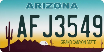 AZ license plate AFJ3549