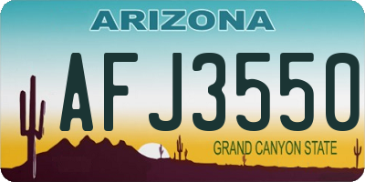 AZ license plate AFJ3550