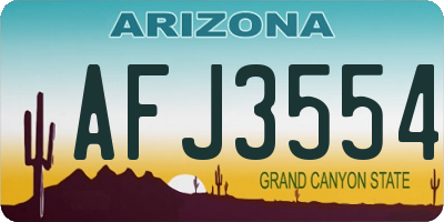 AZ license plate AFJ3554