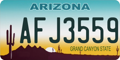 AZ license plate AFJ3559
