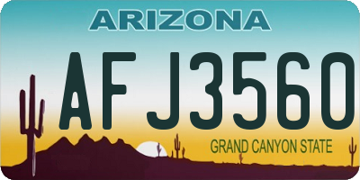 AZ license plate AFJ3560