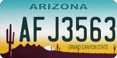 AZ license plate AFJ3563