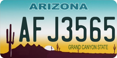 AZ license plate AFJ3565