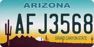 AZ license plate AFJ3568