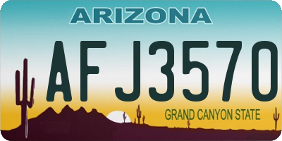 AZ license plate AFJ3570