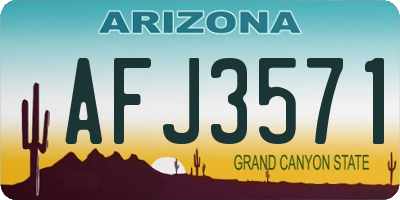 AZ license plate AFJ3571