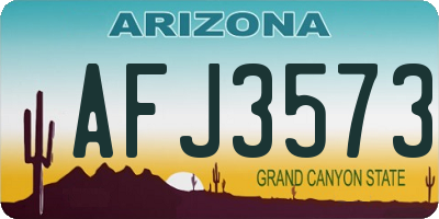 AZ license plate AFJ3573