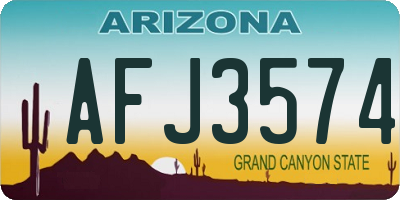 AZ license plate AFJ3574