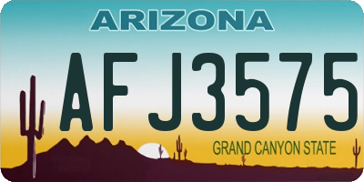 AZ license plate AFJ3575