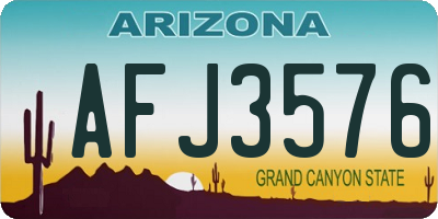 AZ license plate AFJ3576