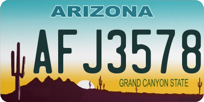 AZ license plate AFJ3578