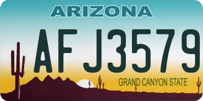 AZ license plate AFJ3579