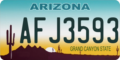 AZ license plate AFJ3593