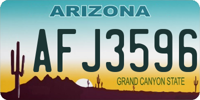 AZ license plate AFJ3596