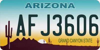 AZ license plate AFJ3606