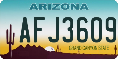 AZ license plate AFJ3609
